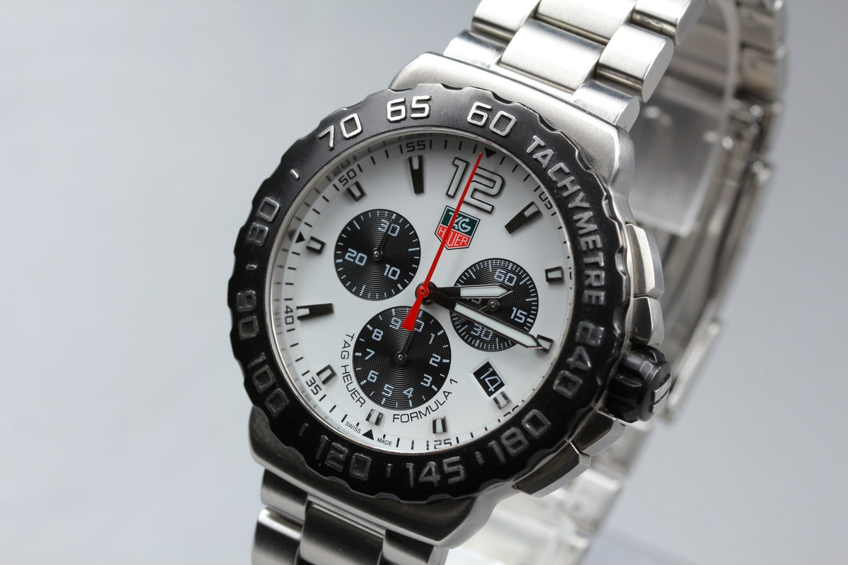 TAG HEUER Formula 1 CAU1111 Quartz White Dial Date Men's Watch 42mm JAPAN