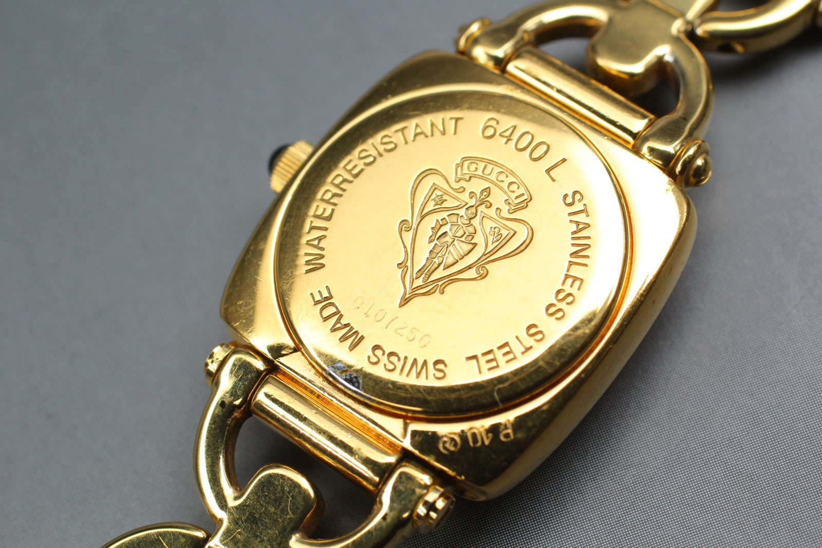 Vintage [Exc+5] GUCCI Horsebit 6400L White Dial Gold 20mm Woman's Quartz Watch