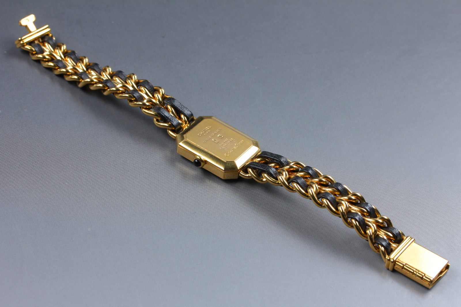 [Exc+5] CHANEL Premiere L Size Black Dial Gold 20mm Quartz Women’s Watch