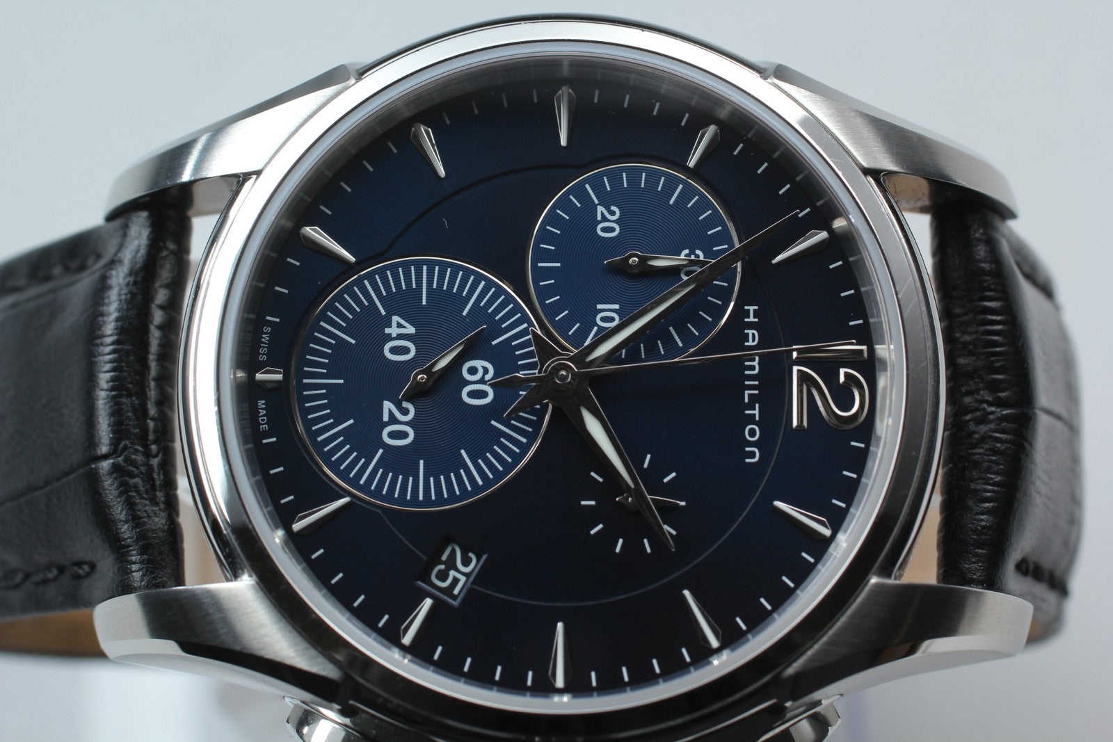 New Batt Hamilton Jazzmaster H326121 Quartz Blue Men's Watch 41mm JAPAN Exc+5