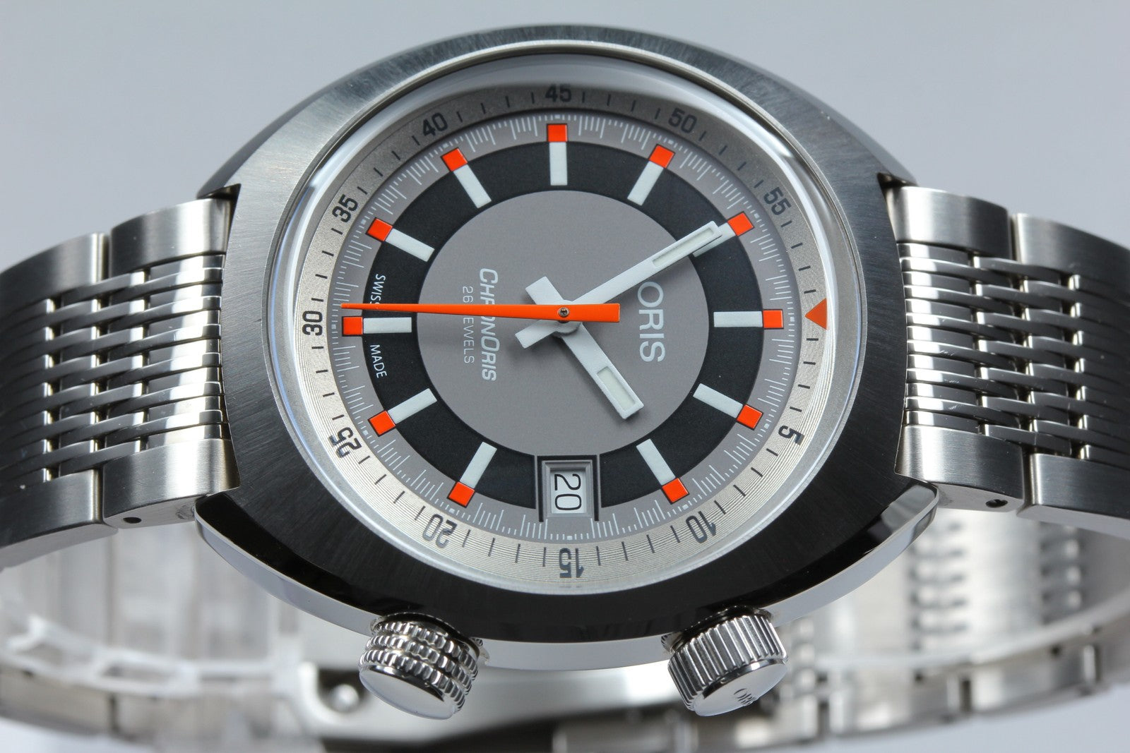 [Near MINT- Box] ORIS ChronOris Date 7737 Gray Dial 38mm Automatic Men's Watch