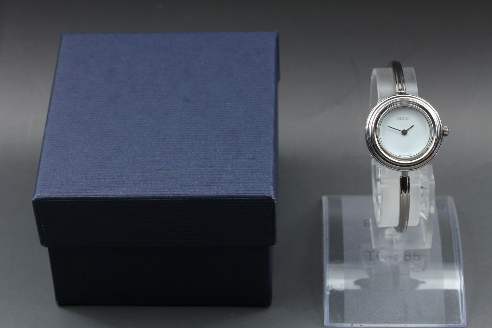 Vintage Gucci Change Bezel 11/12.2 Silver White Dial Women's Qz Watch [15.25cm]