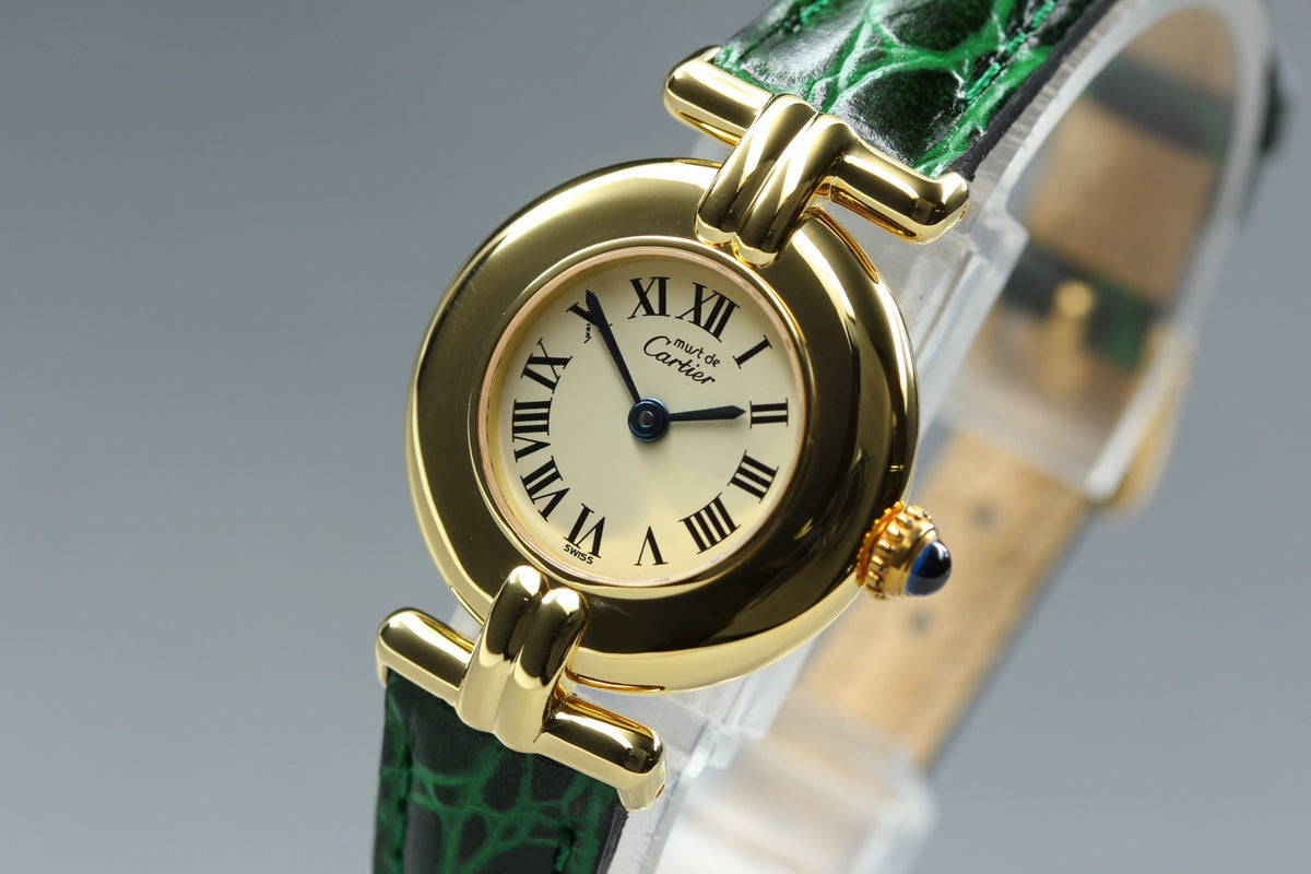 Cartier Must Colisee Vermeil 590002 Green Gold Women's Qz Watch Vintage [Box]