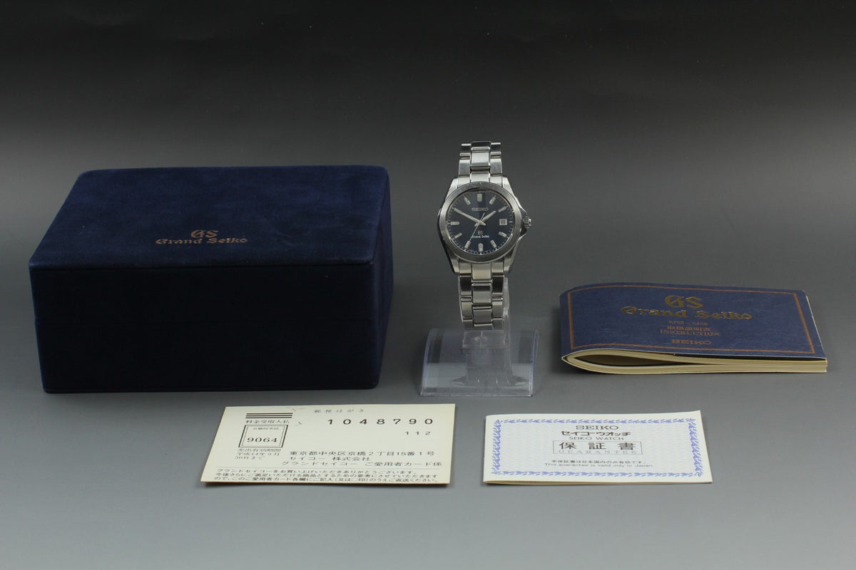 Grand SEIKO GS 8J56-8020 SBGF019 Navy Blue Dial Men's Quartz Watch JAPAN [Box]