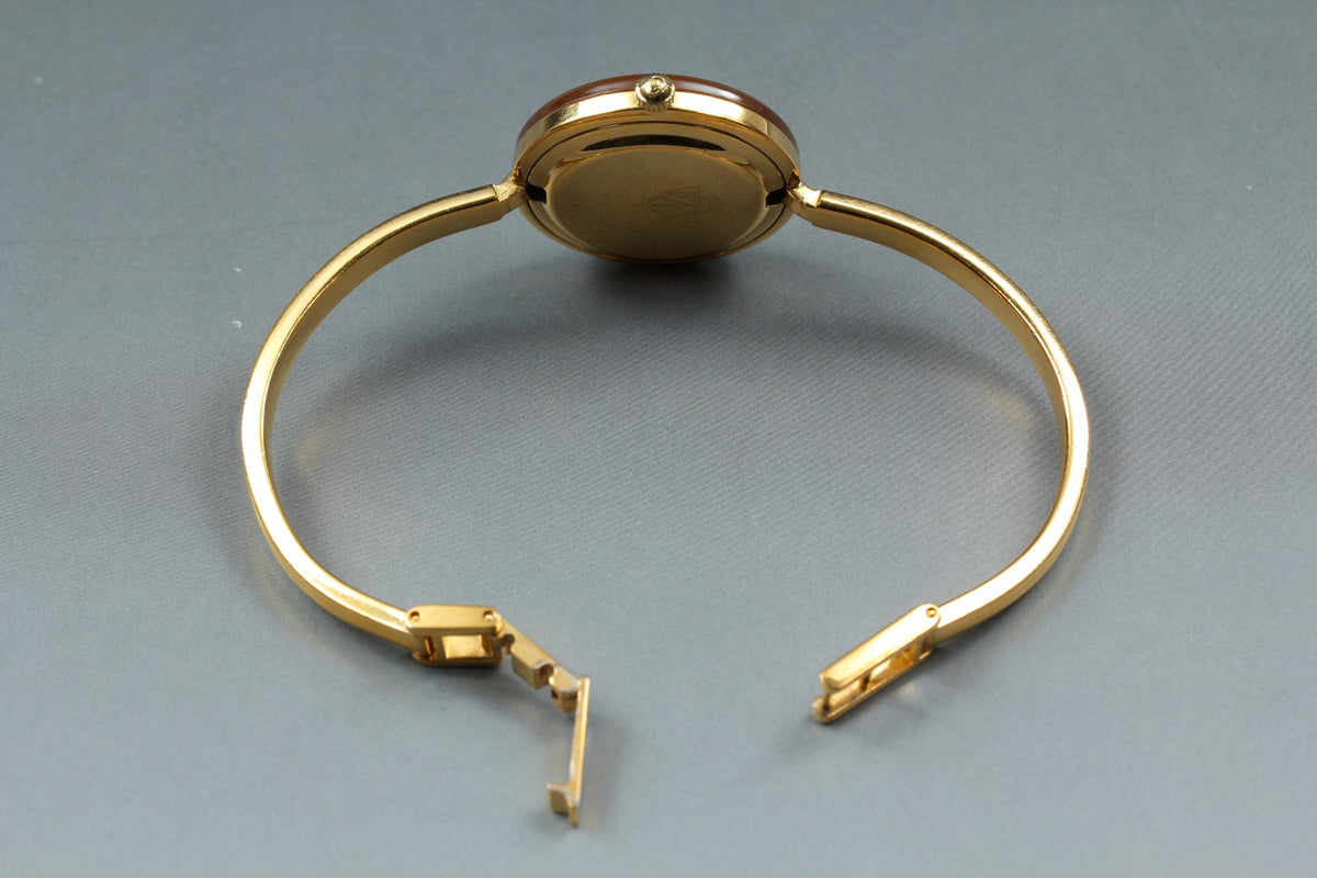 Gucci Change Bezel 11/12.2 Brown Bezel Gold Women's Quartz Watch Vintage