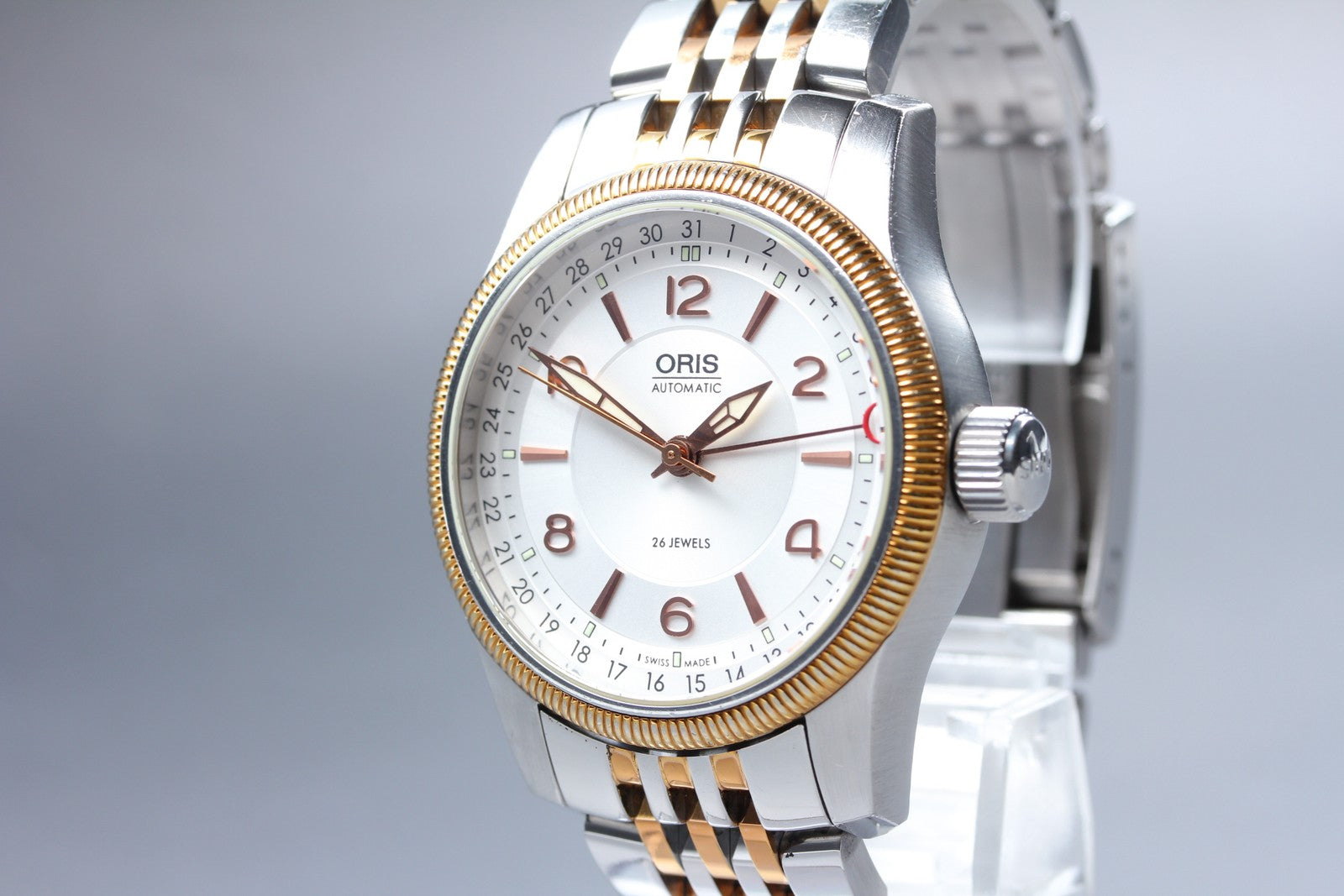 [Exc+5] ORIS Big Crown Pointer Date 7628 Silver Gold Automatic Men's Watch JAPAN