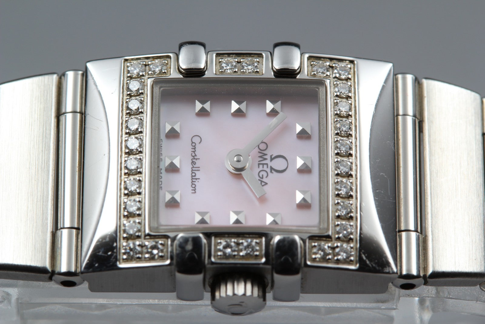 OMEGA Constellation Carre Quadra 1535.73 Cal.1376 Pink 15mm Qz Womens Watch Box