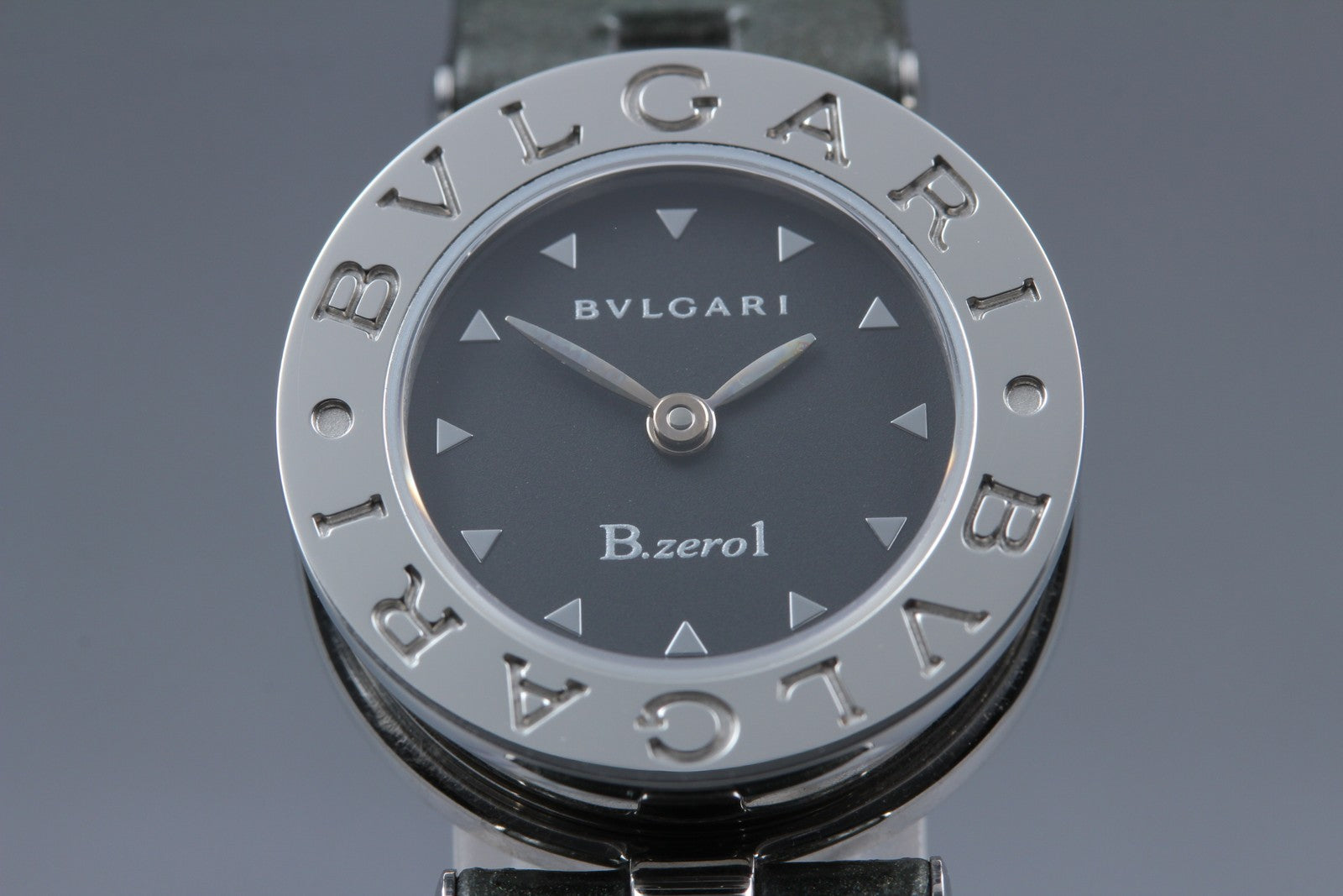 New Batt* BVLGARI B.zero1 BZ22S Quartz Black Dial Women's Watch 22mm N MINT*Box