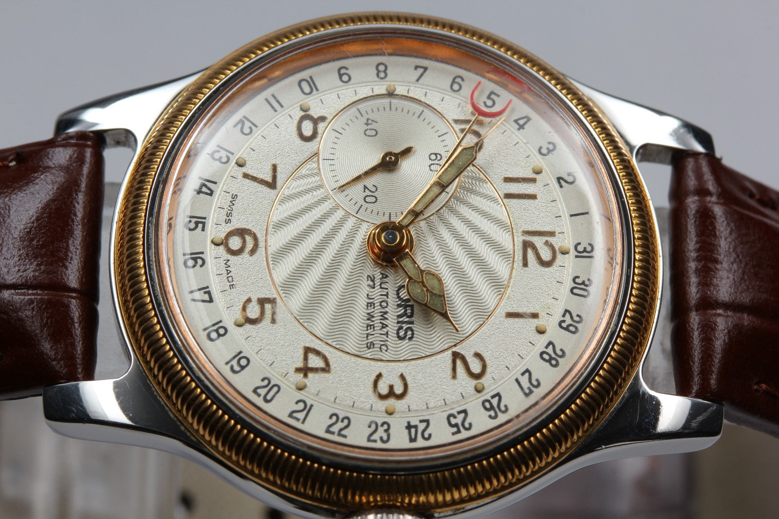 Vintage ORIS Big Crown Pointer Date 7462 Automatic Women's Watch 33mm JAPAN