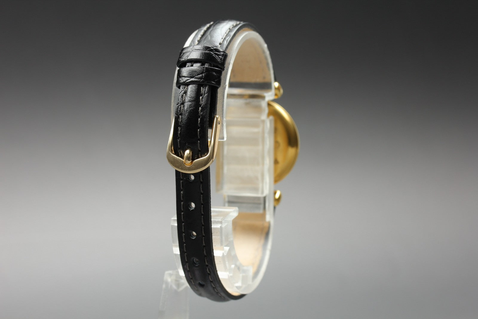 Cartier Must Colisee Vermeil 590002 Black Gold Women's Quartz Watch Vintage