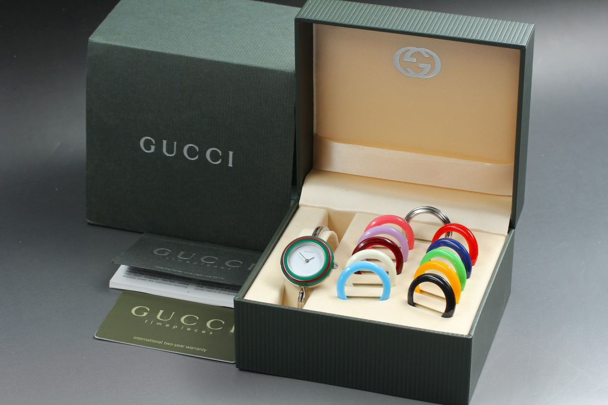 [Overhauled] Gucci Change Bezel 11/12.2L 12 Colors Silver Women's Watch 15.5cm