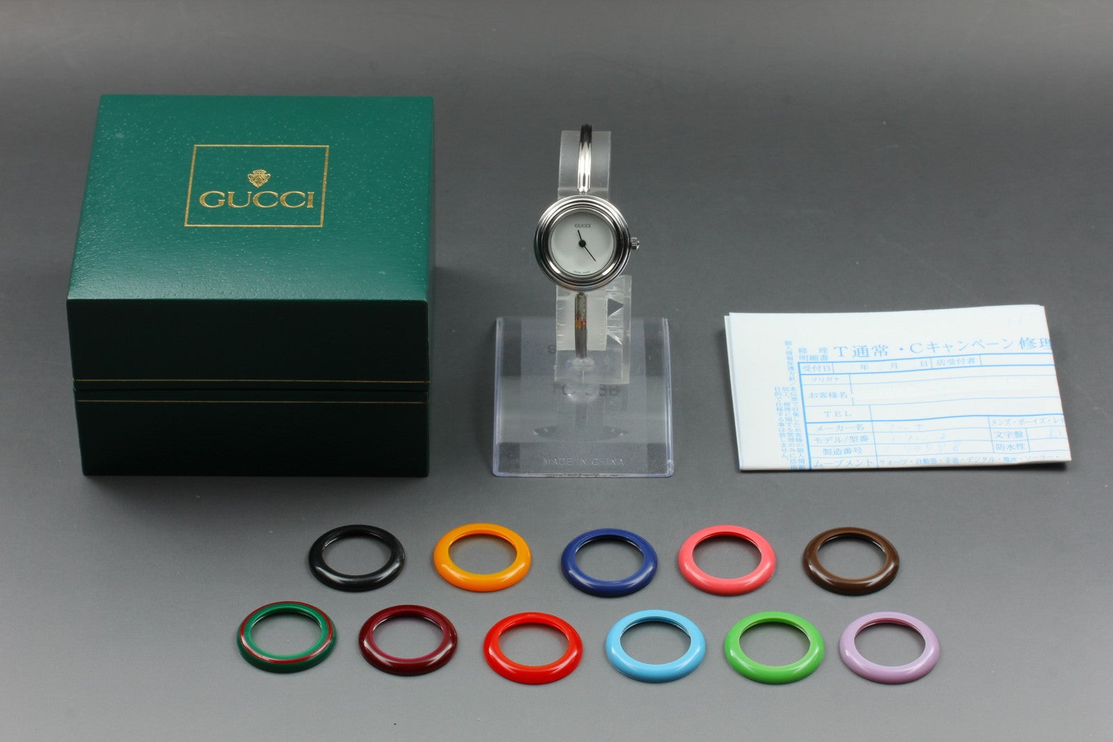 [Overhauled] Gucci Change Bezel 11/12.2 12 Colors Silver Women's Qz Watch Box