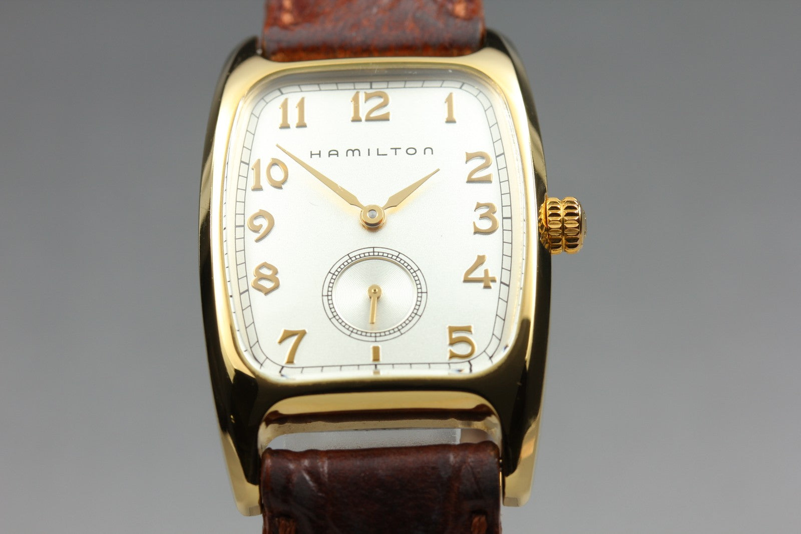 Hamilton Boulton H134110 Quartz Rectangular Small Second Men's Watch 27mm JAPAN