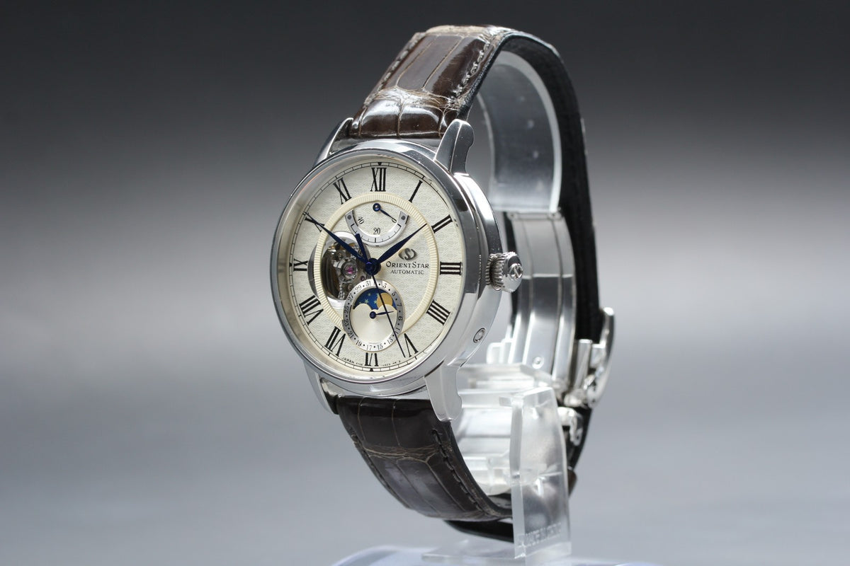 ORIENT Star F7X6-UAC0 Silver Dial Automatic Moon Phase Men's Watch 41mm JAPAN