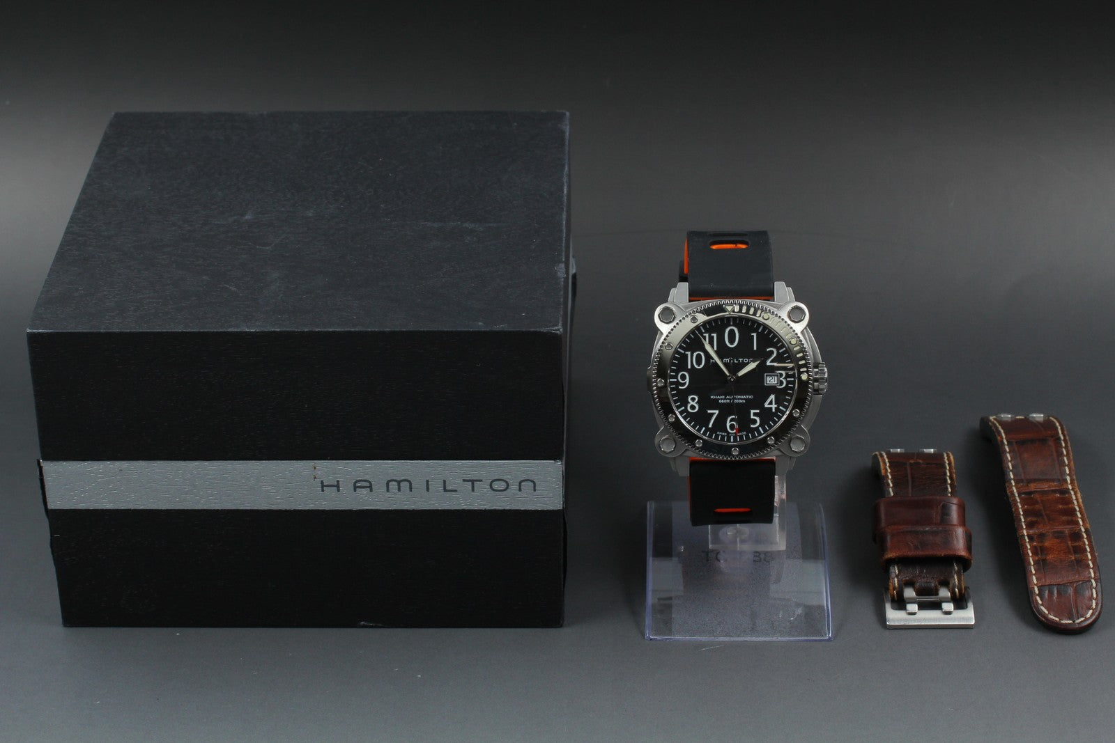[Exc+5 Box] Hamilton Khaki Below Zero H785550 44mm Black Automatic Men's Watch