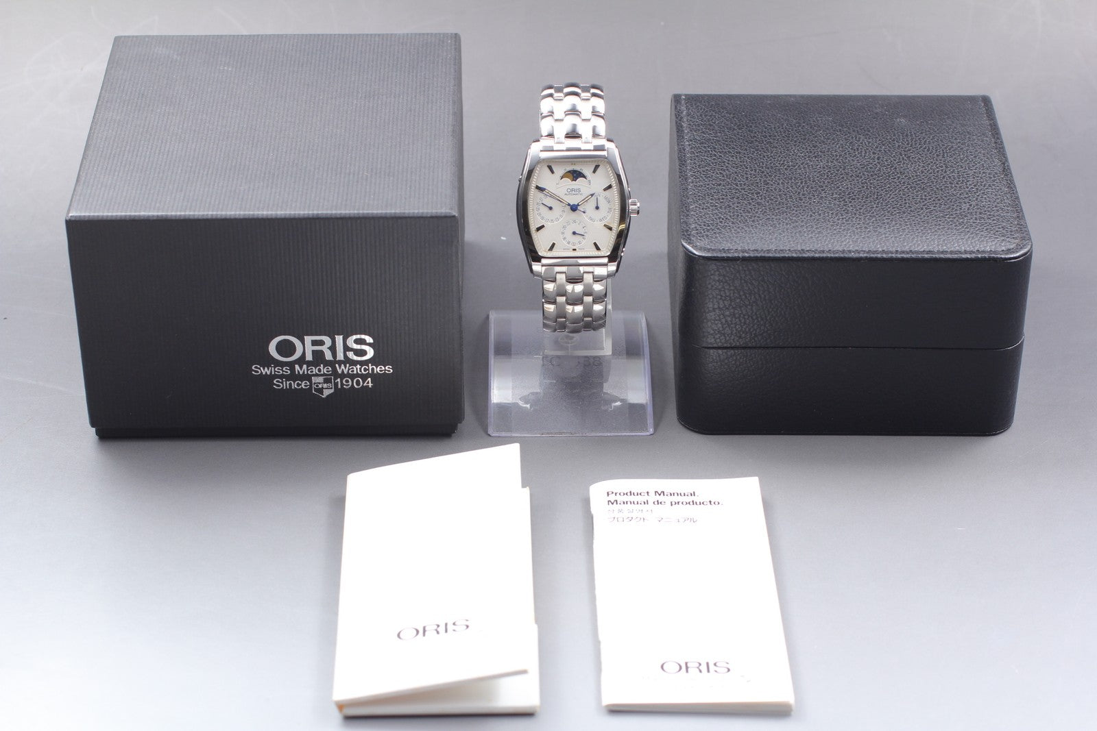 [Exc+5]Box ORIS 7488 Moonphase White Dial Boys Automatic Watch From JAPAN