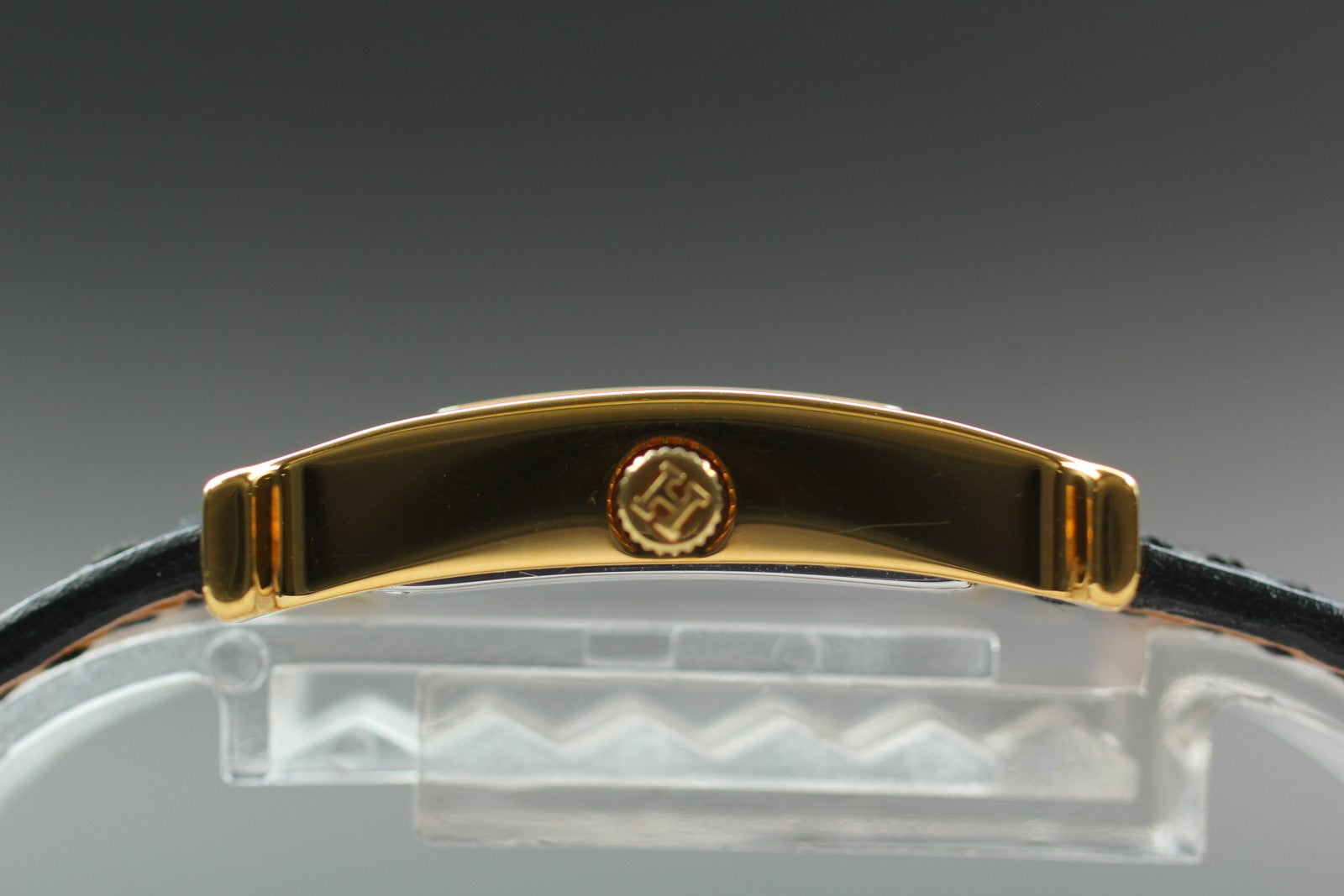 [Exc+5] HERMES H Watch HH1.201 Gold Black "A" 21mm Woman's Watch Quartz JAPAN