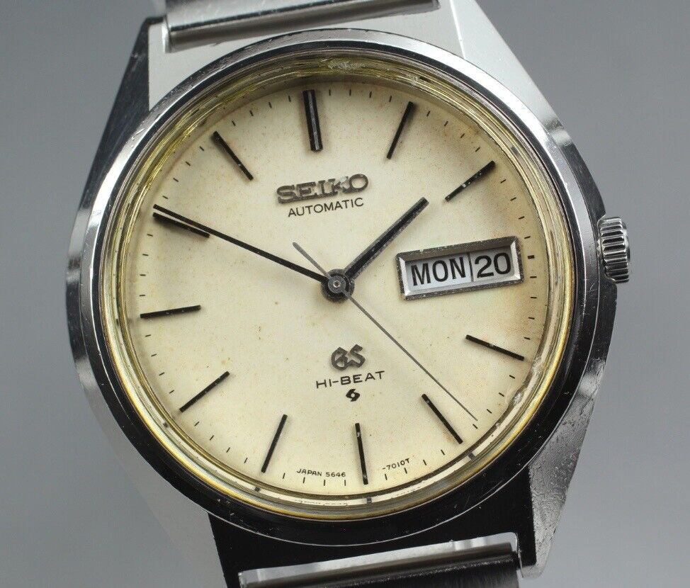 [Exc+4] SEIKO Grand Seiko High Beat 5646-7010 Day Date Vintage Watch From JAPAN