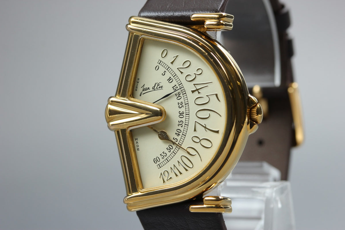 Jean D'Eve Sectora Gold Ivory Dial 30mm Men's Quartz Watch Vintage [Box]
