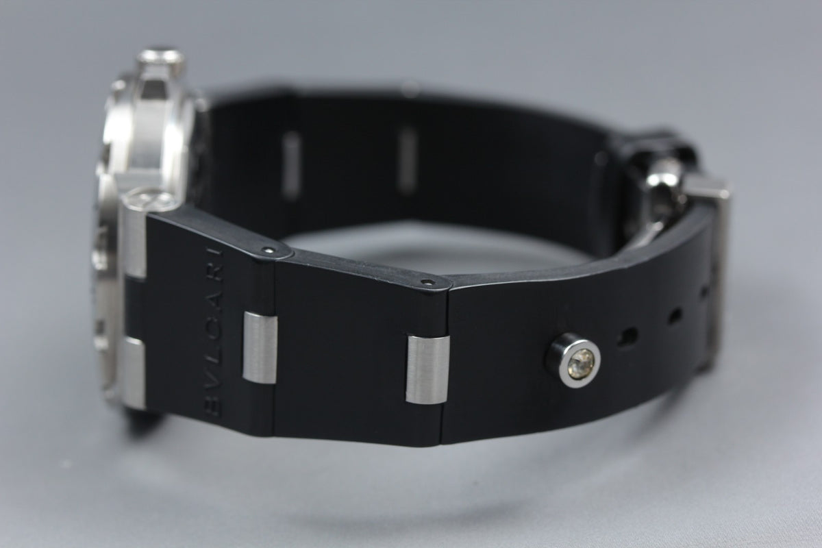 BVLGARI Diagono Scuba SD38S Black Dial Rubber 38mm Automatic Men's Watch [Box]