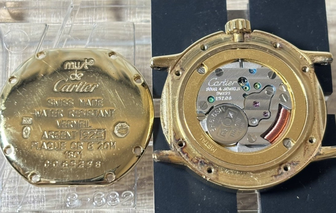 Vintage [Exc+5] Cartier Must Ronde de Cartier 1801 Red 22mm Women's Quartz Watch