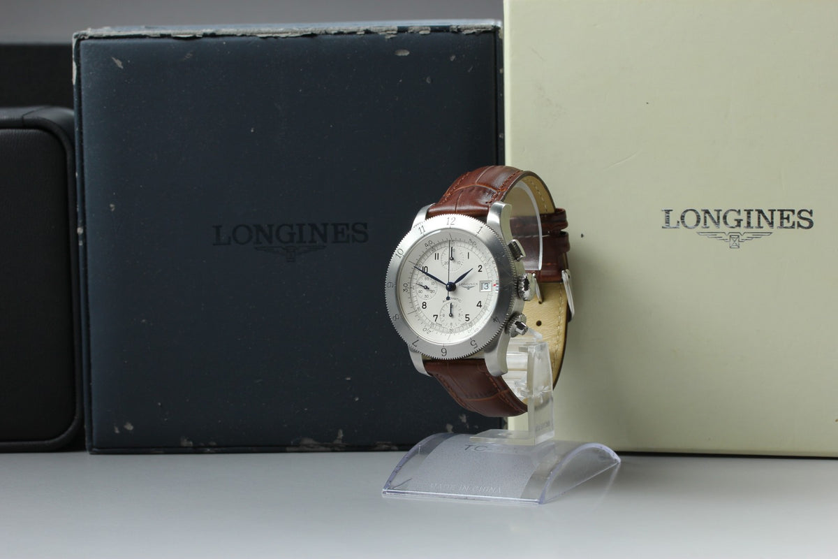 LONGINES Weems Chronograph L2.741.4 Silver 41mm Automatic Men's Watch [Box]
