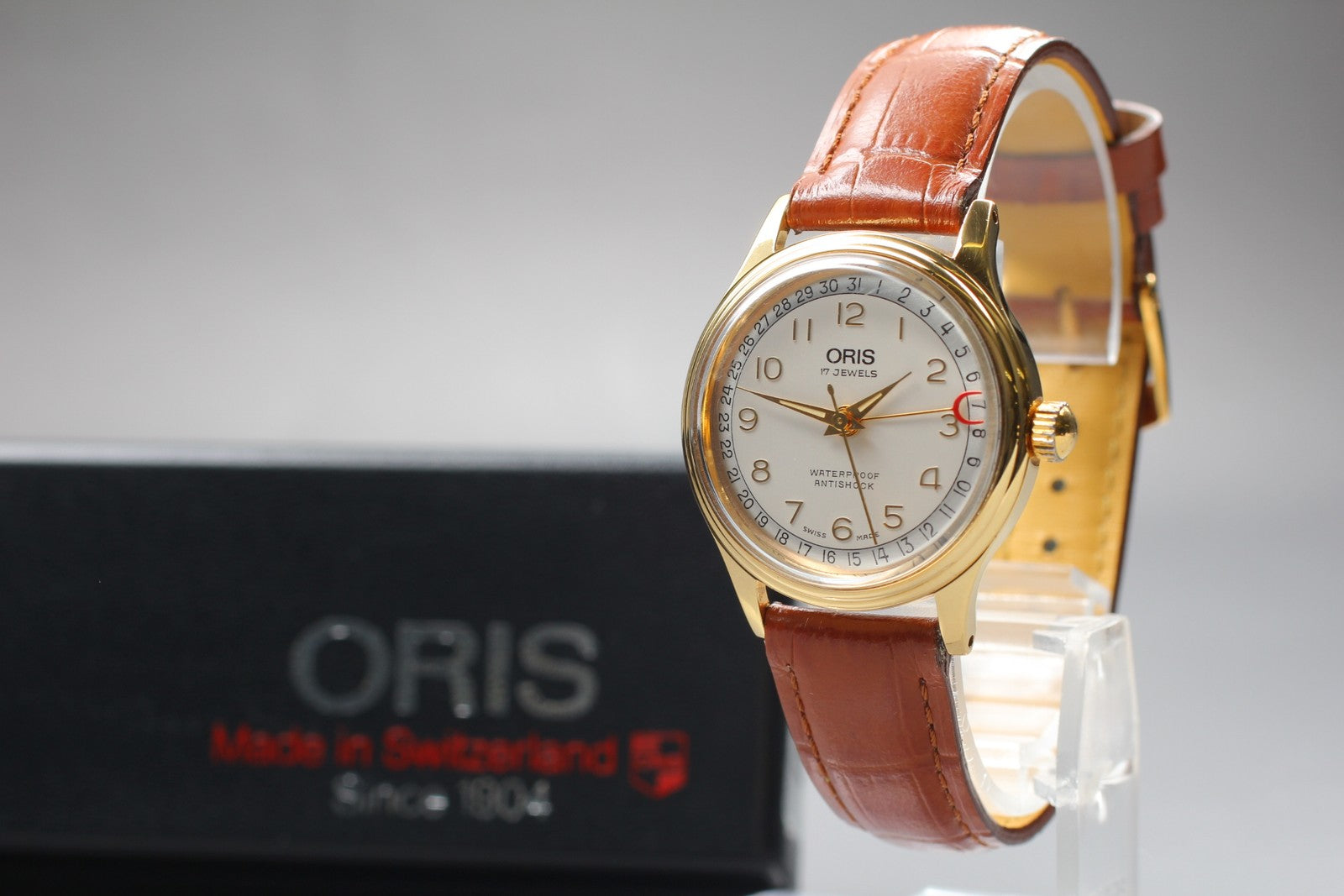 [Exc+5 Box] ORIS Pointer Date 302-7285B Hand Winding Gold Men's Watch From JAPAN