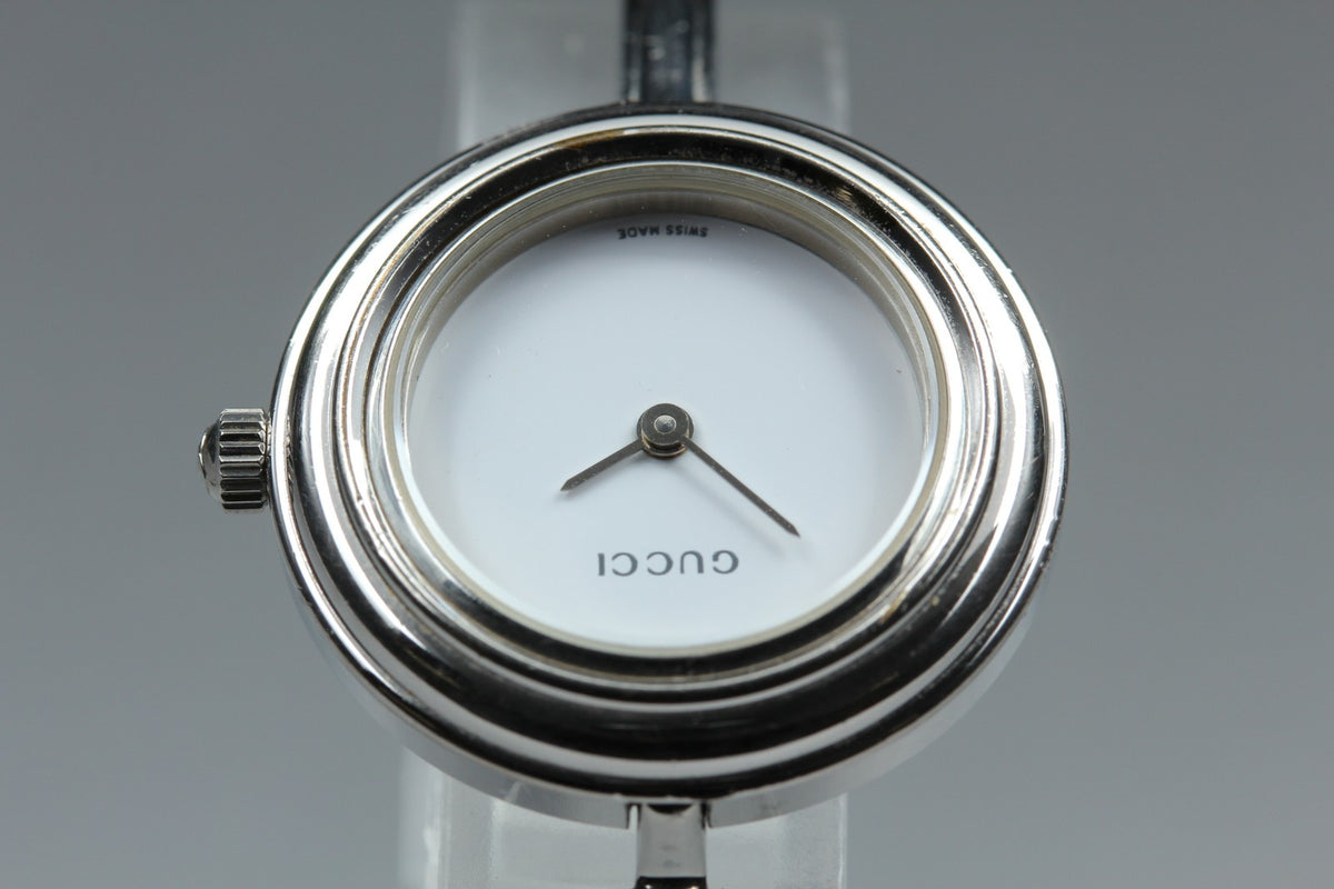 GUCCI Change Bezel 11/12.2L 12Color Quartz Silver Women's Watch 26mm JAPAN Box