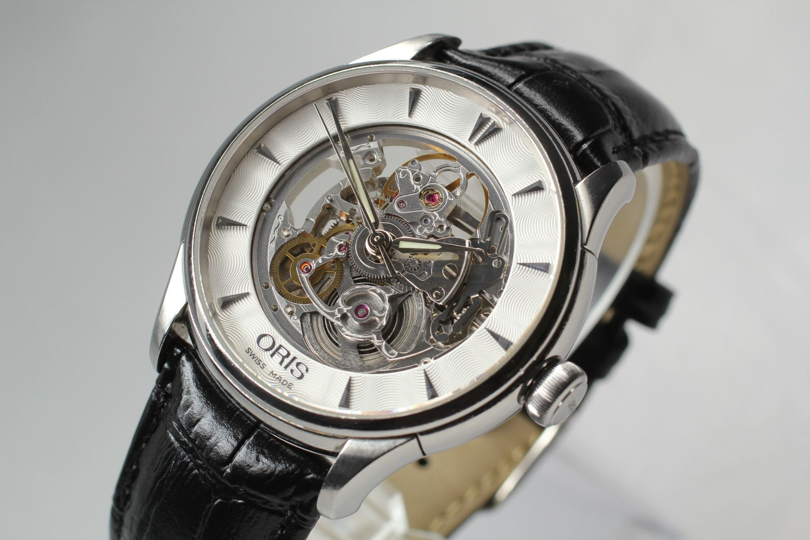 Exc+5* ORIS Artelier 7591-01 skeleton Dial Automatic Men's Watch 40mm From JAPAN
