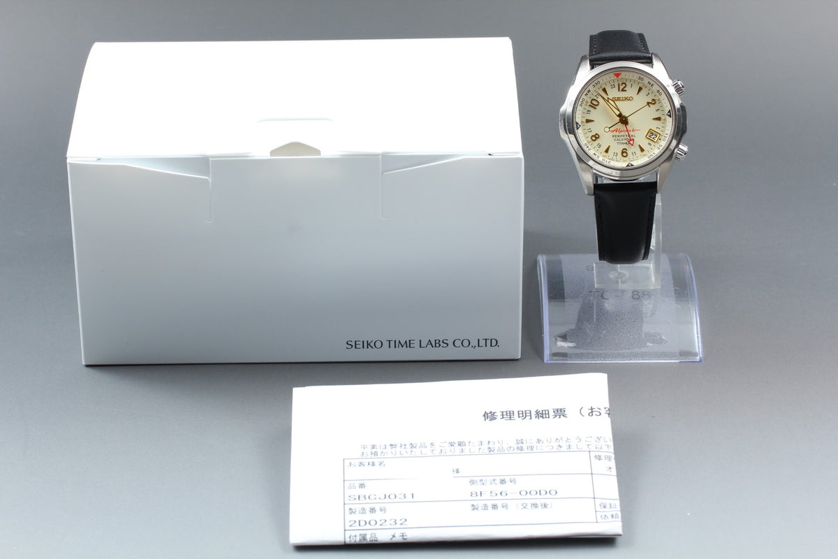[Serviced] SEIKO Alpinist 8F56-00D0 SBCJ031 Ivory Titanium Men's Watch JAPAN