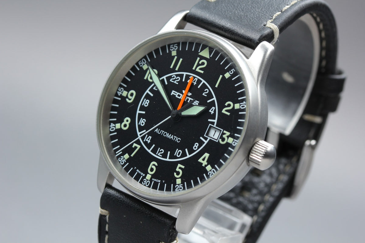 FORTIS Flieger GMT Aviator Pilot 596.10.148 Automatic Black Men's Watch 40mm JP