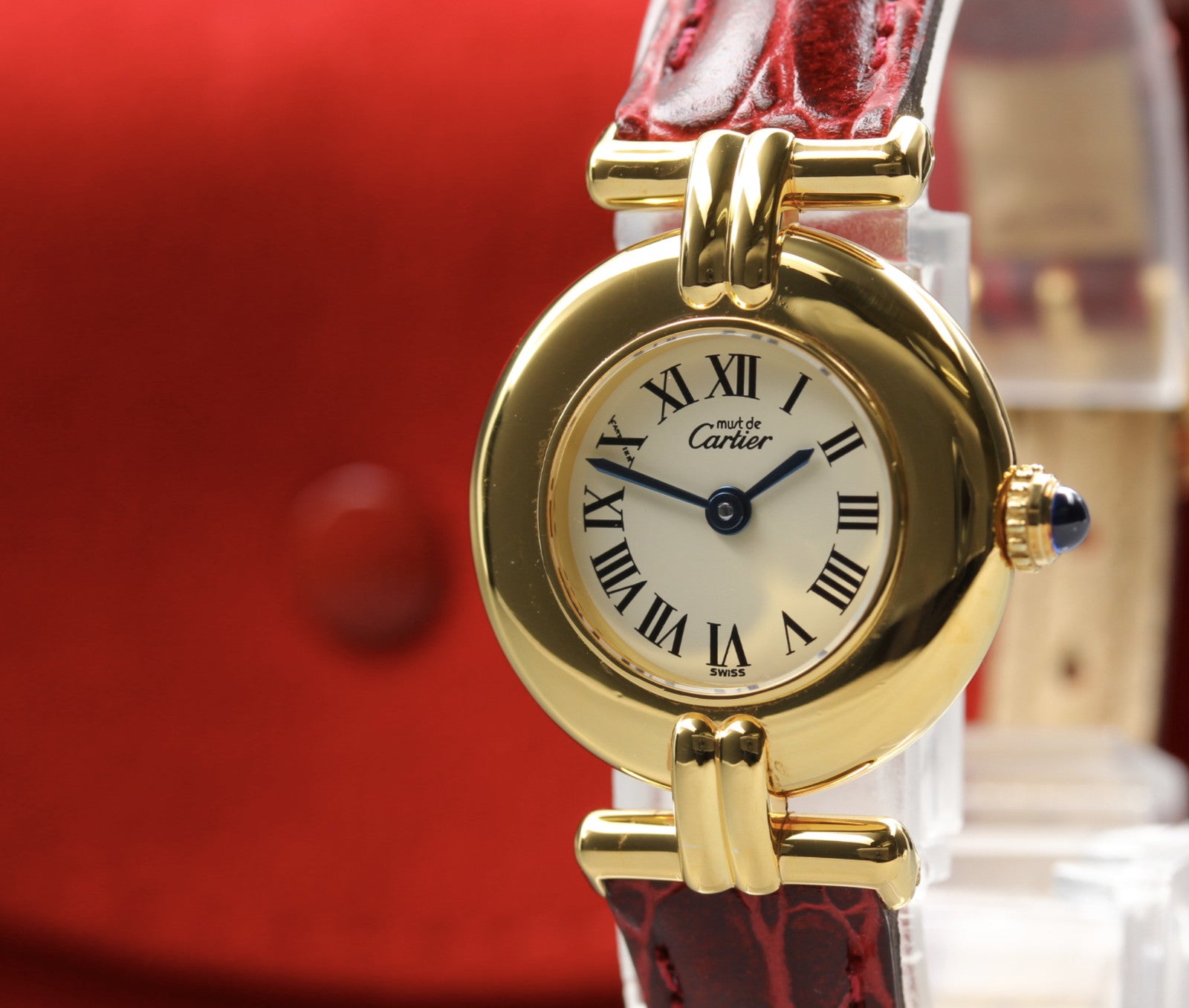 Vintage [Near MINT Pouch] Cartier Must Colisee Vermeil 590002 Women's Qz Watch