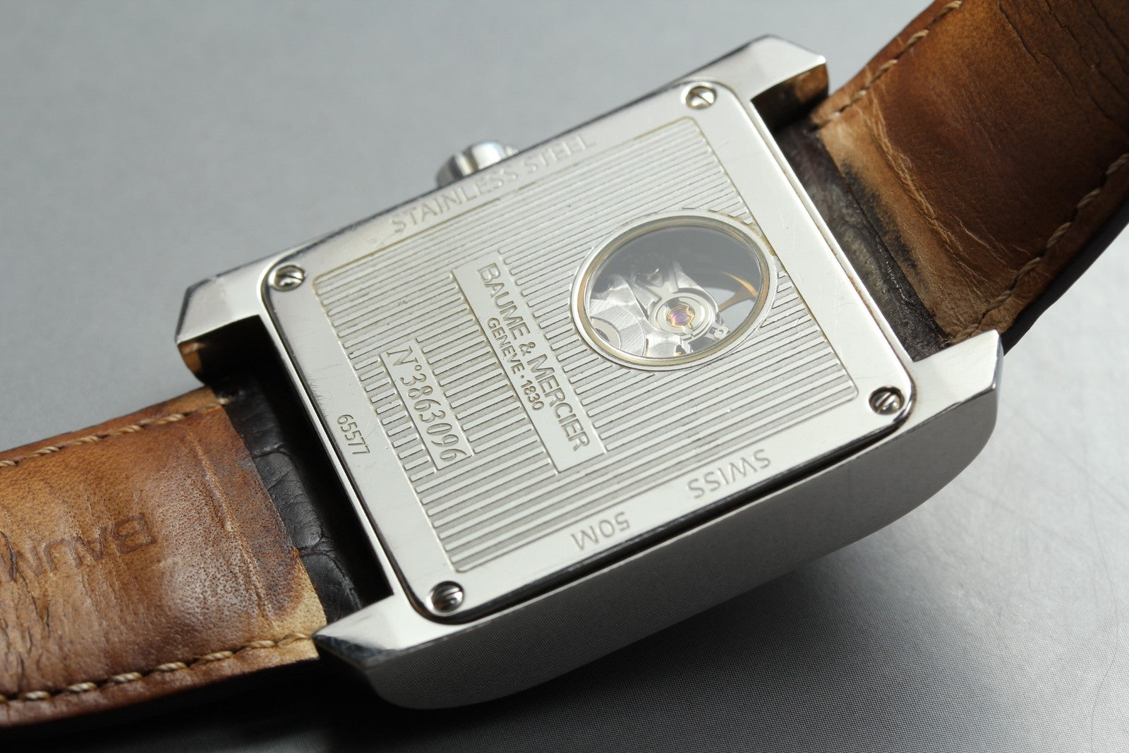 BAUME＆MERCIER Hampton 65577 Automatic White Dial Men's Watch 34mm JAPAN Exc+5