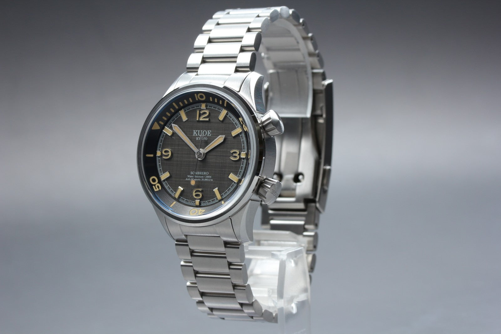 KUOE KYOTO SOMBRERO 90-011 38mm Linen Dial Automatic Men's Watch JAPAN [Box]
