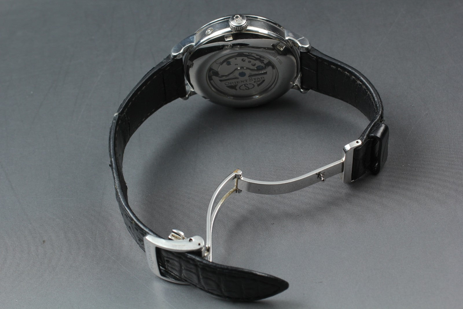 ORIENT STAR F7X6-UAA0 Moon Phase Automatic Silver Date Men's Watch 41mm Exc+5