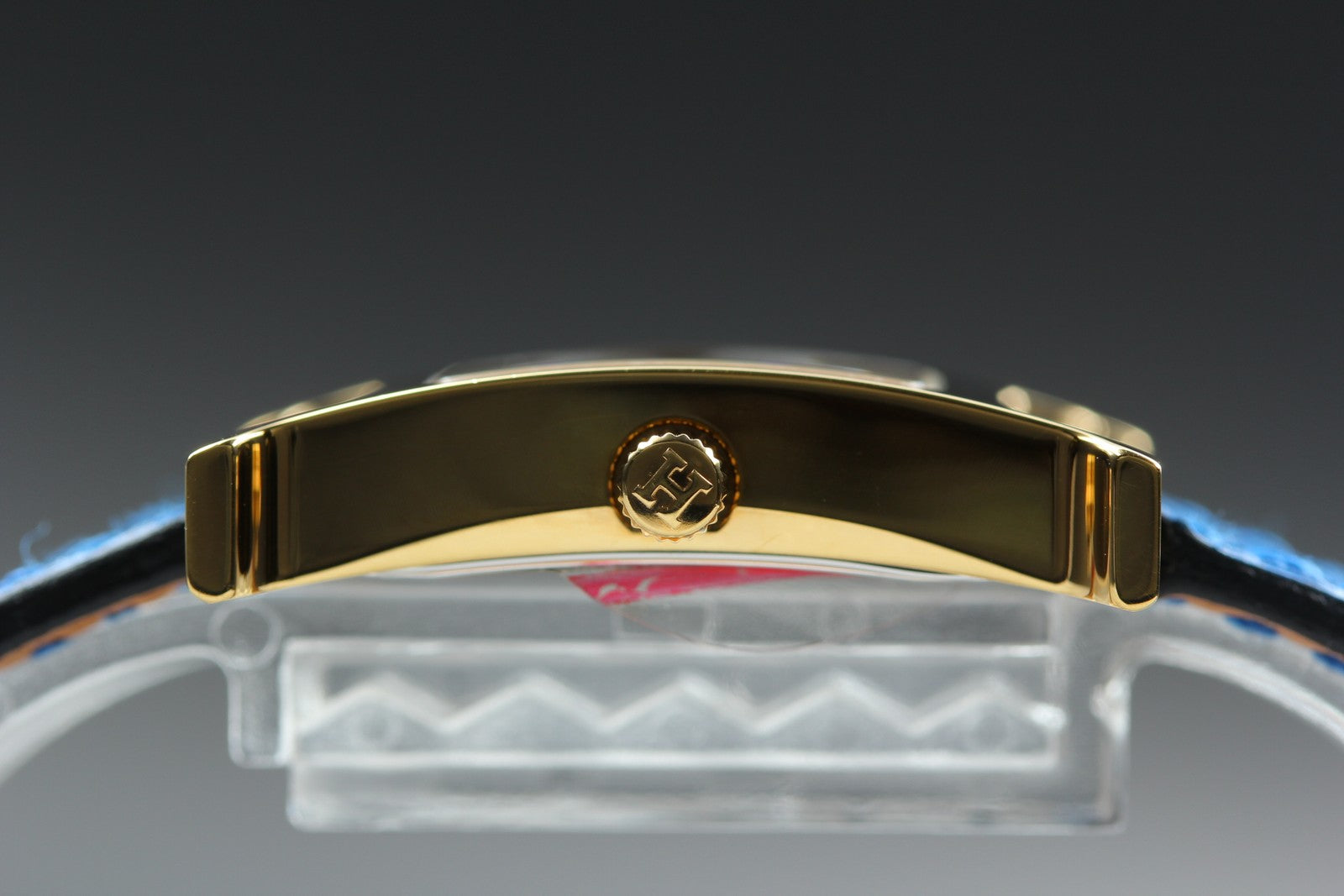 [Overhauled] HERMES H Watch HH1.201 Gold Blue "B" Woman's Watch Quartz Box