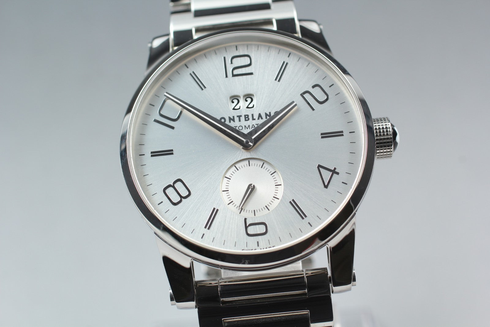 [Near MINT- Box] Montblanc TimeWalker 7050 Silver 42mm Men's Automatic Watch