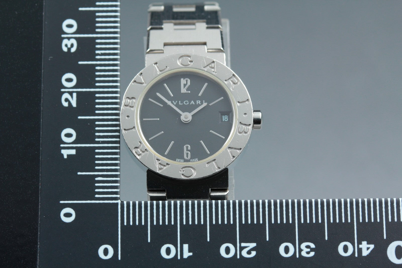 Exc+5* BVLGARI Bulgari Bulgari BB23SS Black Dial Quartz Women's Watch 23mm JAPAN