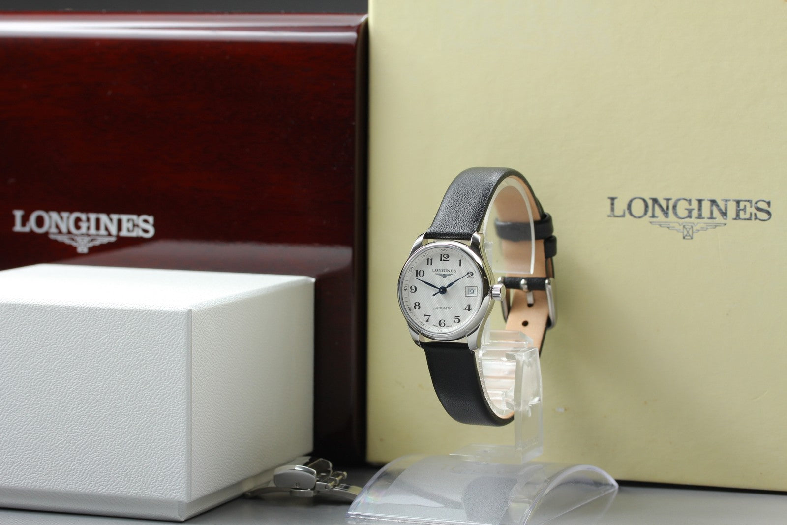 Longines Master Collection L2.128.4 25mm White Dial Black AT Women's Watch [Box]