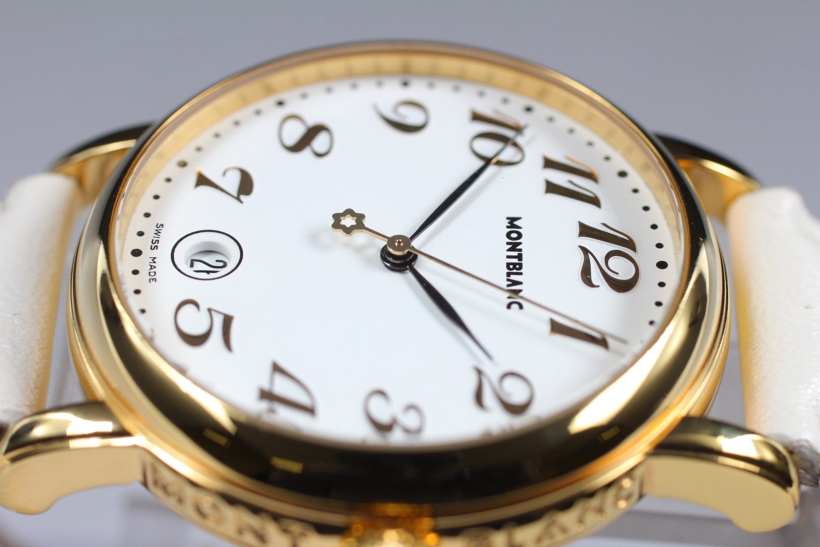 [N MINT- Box] Montblanc Meisterstuck 7002 Gold White 35mm Men's Quartz Watch