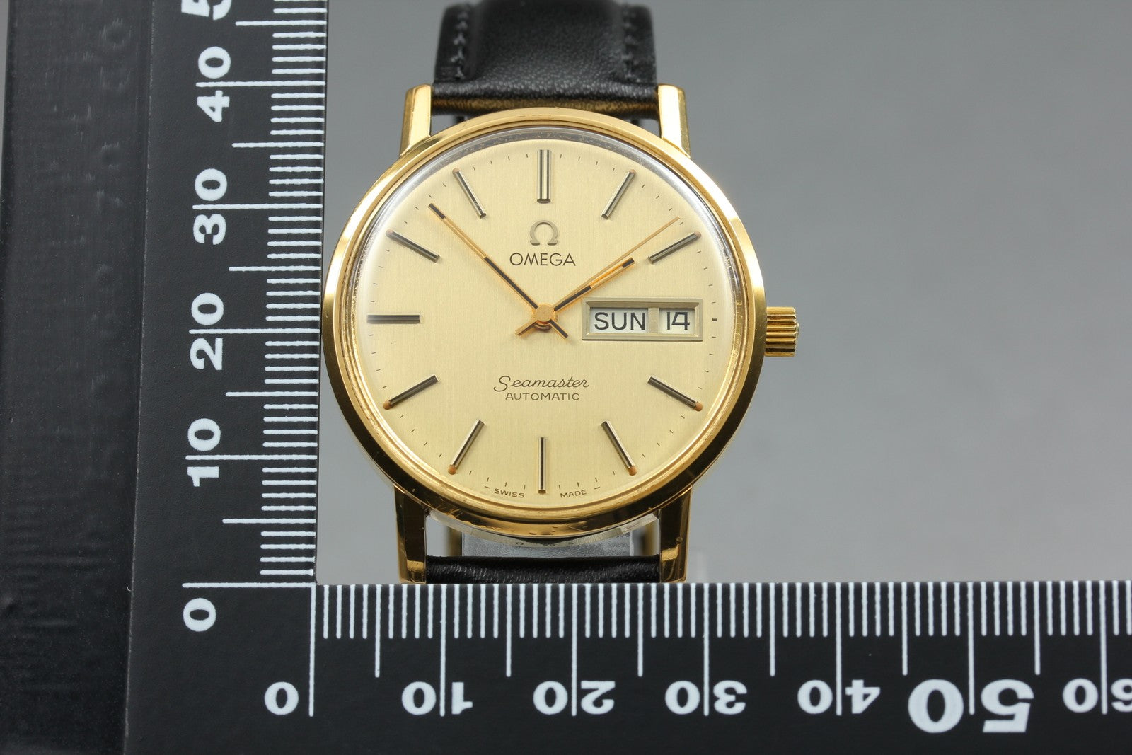Vintage OMEGA Seamaster Gold 166.0209 Cal.1020 Day/Date 34mm AT Men's Watch