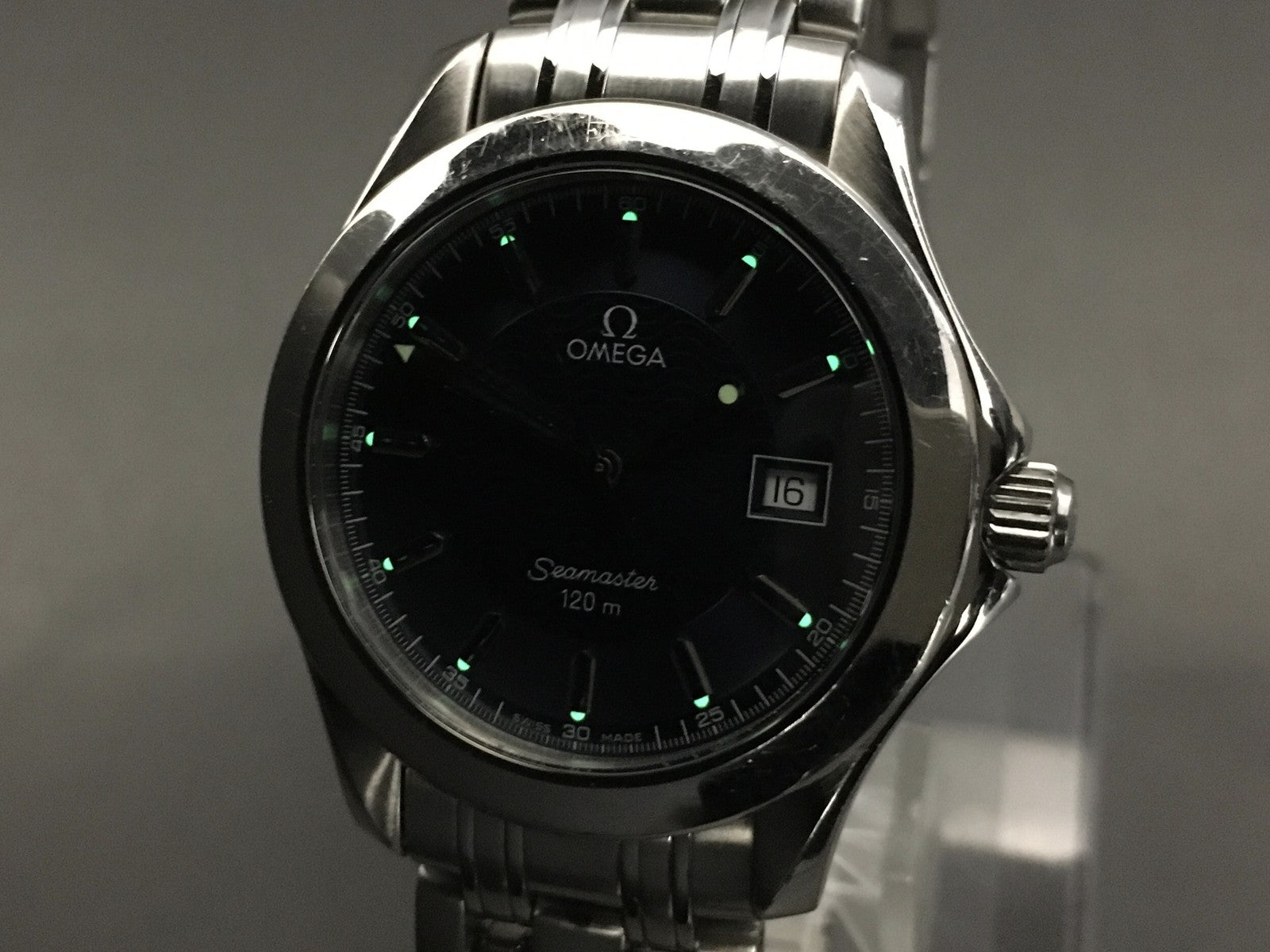 Overhauled [Exc+5 Box] OMEGA Seamaster 120m 2511.81 Blue Dial Quartz Men's Watch