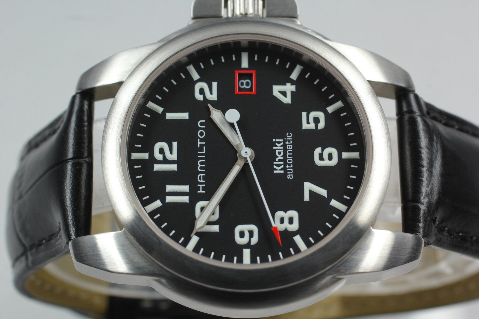 [Exc+5 Box] Hamilton Khaki Date Automatic 6311 Black Silver 40mm Men's Watch