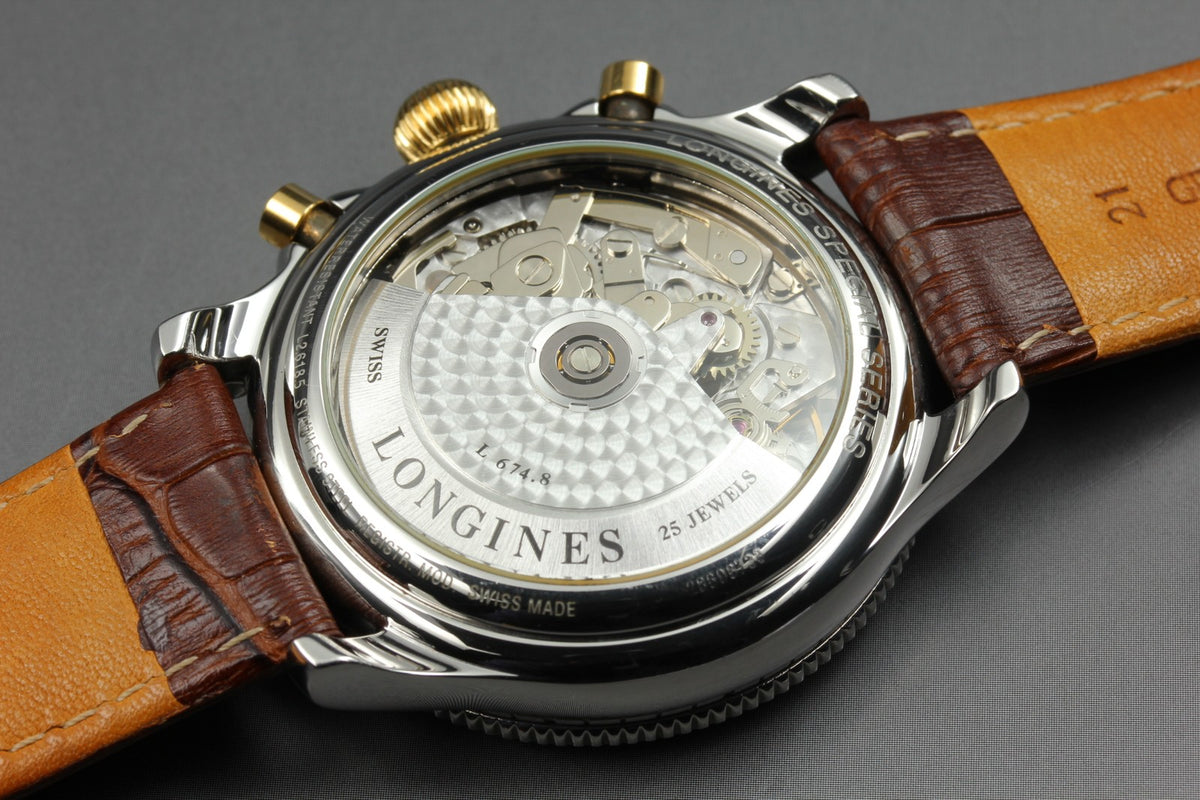 Longines Lindbergh Hour Angle Chronograph L2.618.5 41mm White Dial AT Mens Watch