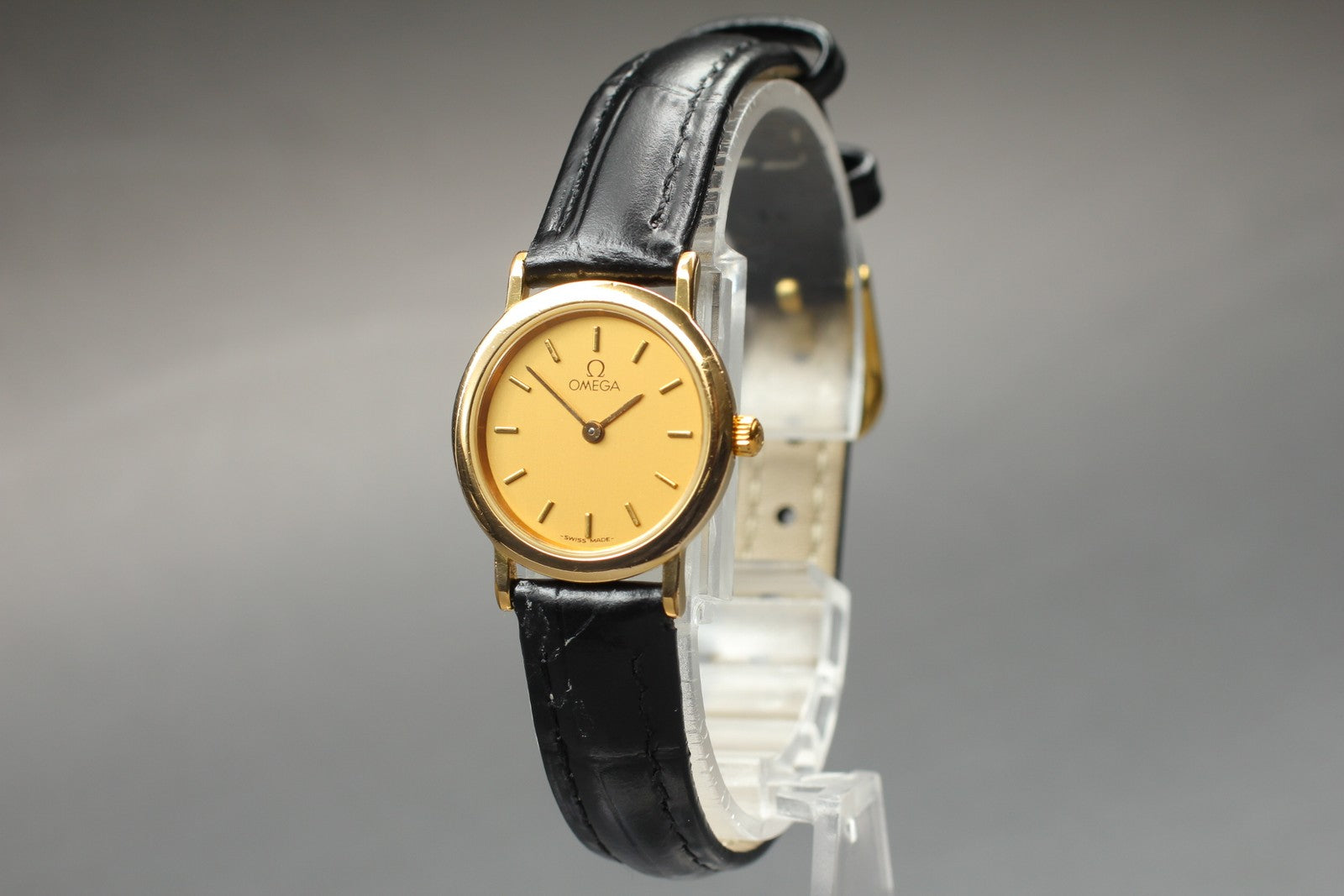Vintage[Exc+5] OMEGA De Ville Cal.1459 595.0097.2 22mm Gold Quartz Women's Watch