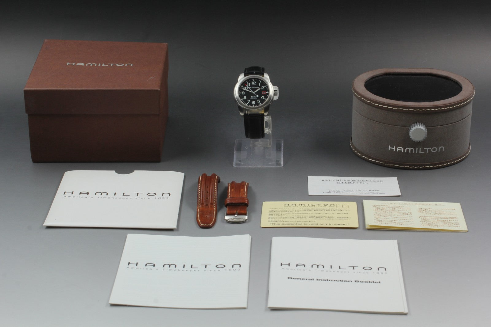 [Exc+5 Box] Hamilton Khaki Date Automatic 6311 Black Silver 40mm Men's Watch