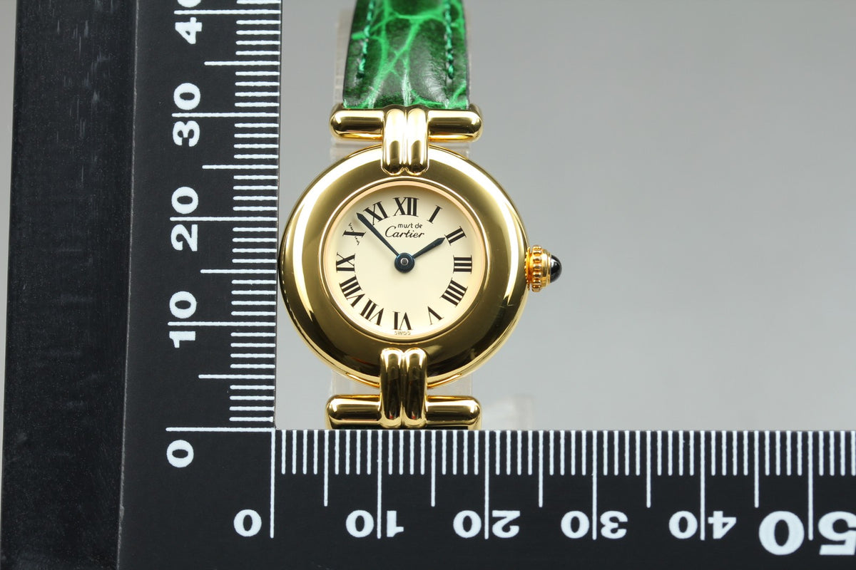Cartier Must Colisee Vermeil 590002 Green Gold Women's Qz Watch Vintage [Box]