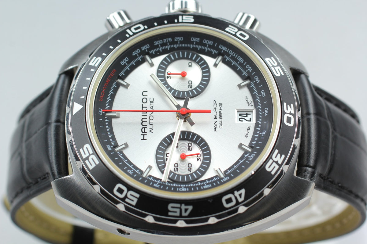 HAMILTON Pan Europ H357560 Chronograph 45mm Automatic Black Silver Men's Watch