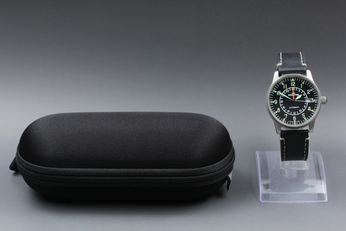 FORTIS Flieger GMT Aviator Pilot 596.10.148 Automatic Black Men's Watch 40mm JP