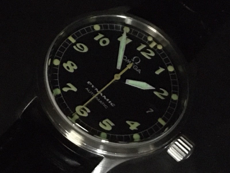 Vintage OMEGA Dynamic 5200.5 Automatic Black Date Men's Watch 36mm JAPAN